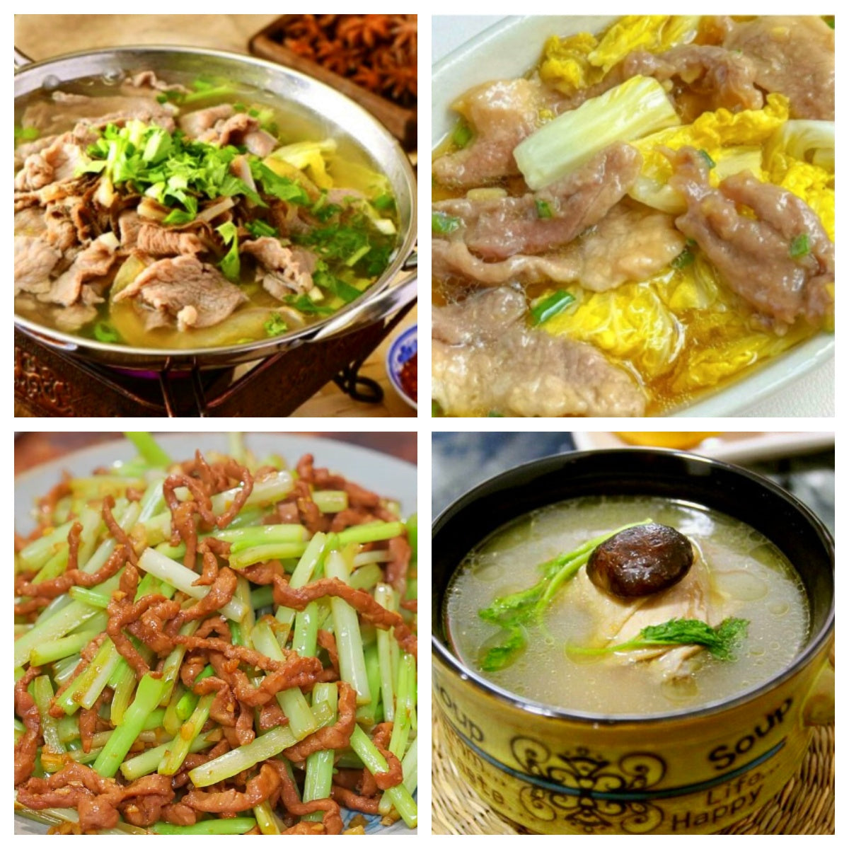 12月11日 周四经典回归：🌶️跷脚牛肉 （含蘸料）、娃娃菜蒸肉片、芹菜炒肉丝、养生鸡汤