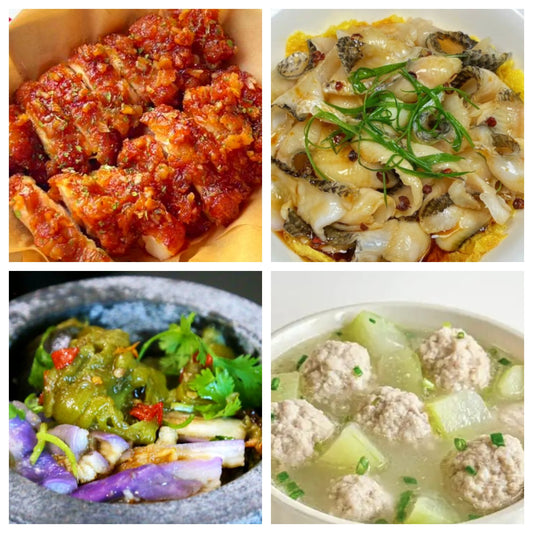 04月02日 周四经典回归：葱油黑鱼片、黄油蜂蜜脆皮鸡、擂椒茄子、枸杞肉丸冬瓜汤