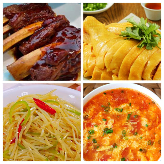 03月06日 周五养生系列：红烧牛肋骨、上海三黄鸡、青椒土豆丝、西红柿蛋汤