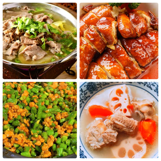 Tuesday, August 5th: Hometown Dishes: Cross-legged Beef, Soy Sauce Chicken, Minced Pork with Cowpeas, Lotus Root, Peanut and Pork Rib Soup (Contains Peanuts)