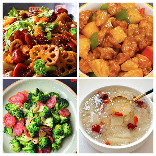 05月06日 周三麻辣鲜香：🌶️麻辣海鲜锅、菠萝咕咾肉、西兰花炒腊肠、枸杞银耳羹