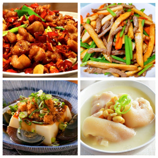 5月03日 周六麻辣鲜香：🌶️辣子鸡、西芹香干炒肉丝 、凉拌皮蛋豆腐、黄豆猪手汤