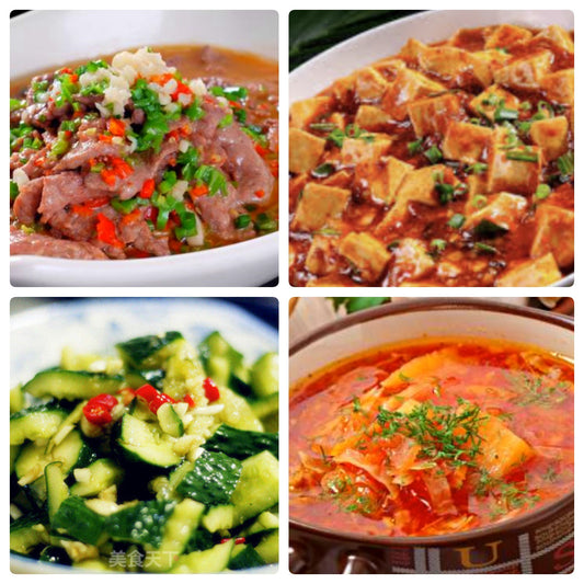 Saturday, August 2, spicy and delicious: 🌶️ fresh pepper tender beef, 🌶️ mapo tofu minced meat, fresh cold cucumber salad, appetizer borscht