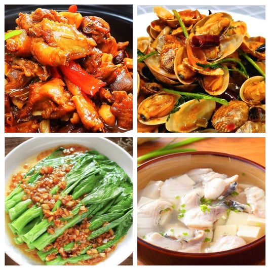 3月22日 周六麻辣鲜香：🌶️啤酒鸡、🌶️麻辣花蛤、蒜蓉油菜、鱼片豆腐汤