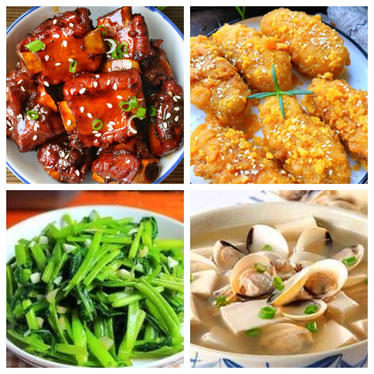Friday, September 5th: Classic dishes return: Sweet and Sour Spare Ribs, Salted Egg Yolk Chicken Wings, Garlic Water Spinach, and White Clam and Tofu Soup