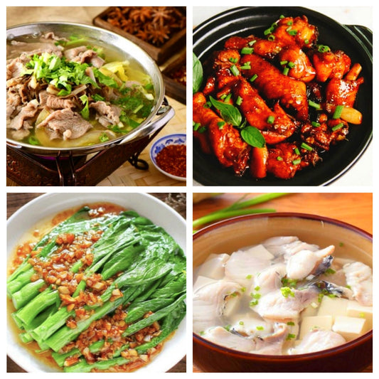 3月22日 周六家乡菜：翘脚牛肉、三杯鸡、蒜蓉油菜、鱼片豆腐汤