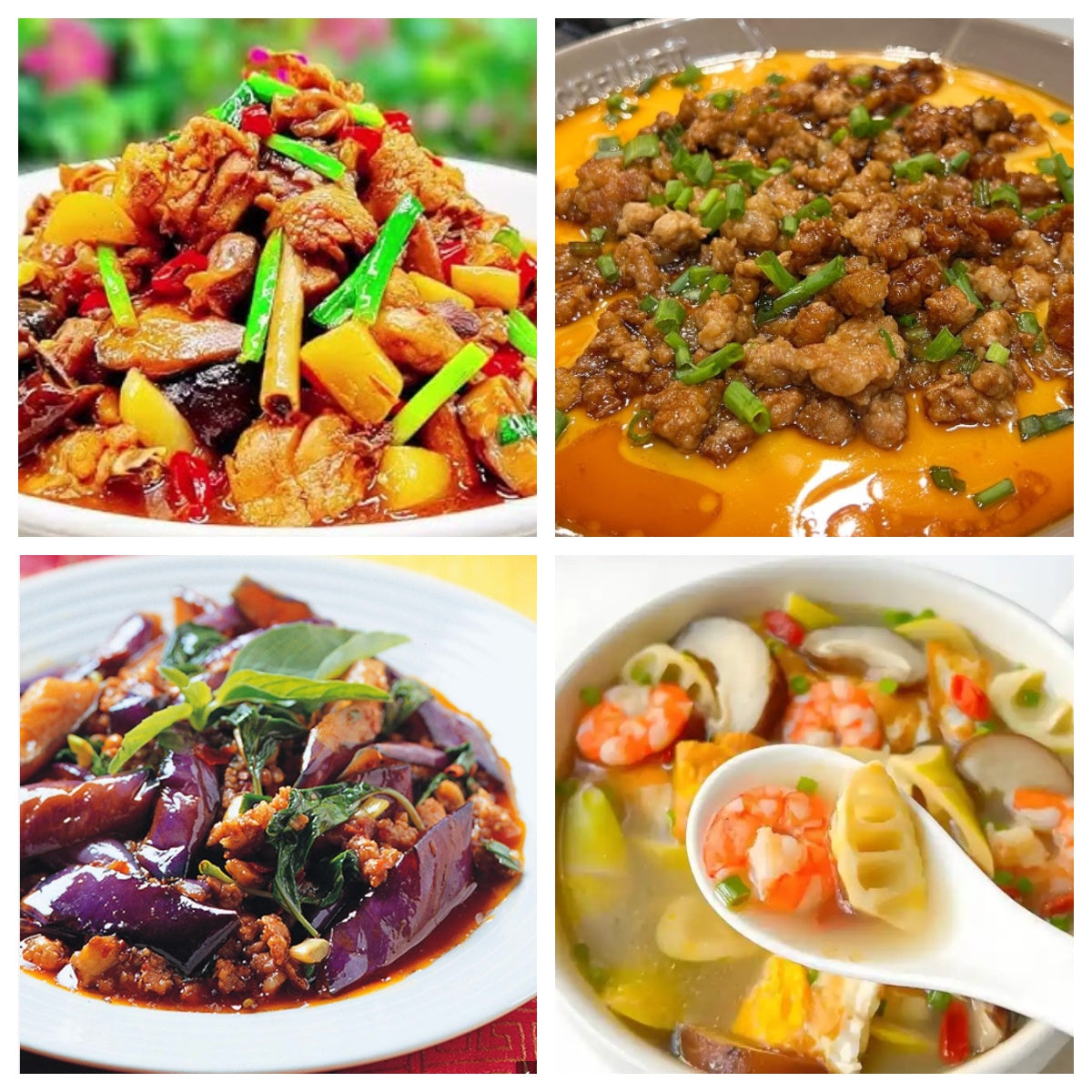 03月16日 周一麻辣鲜香：🌶️啤酒鸡、肉末炖蛋、九层塔茄子、春笋鲜虾汤