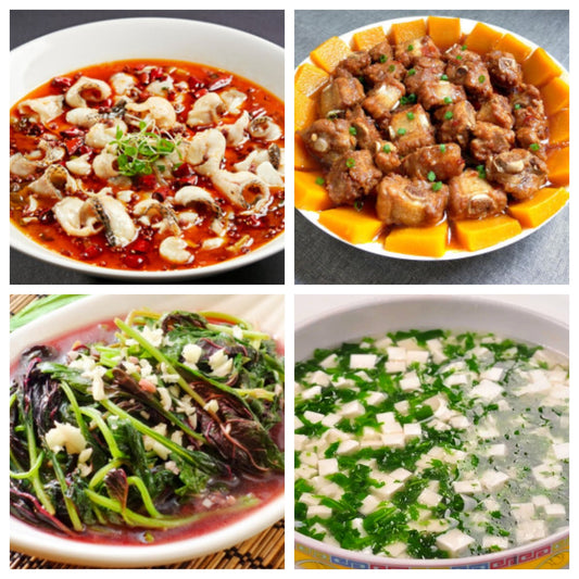 04月13日 周一麻辣鲜香：🌶️沸腾黑鱼片、南瓜蒸排骨、蒜蓉苋菜、荠菜豆腐羹