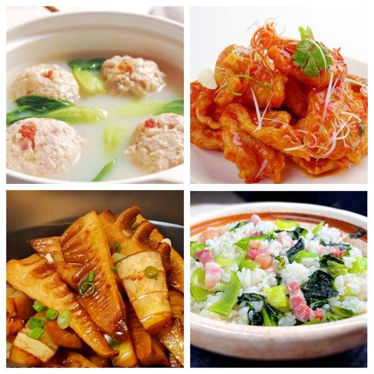 01月15日 周四家乡菜：清汤狮子头、锅包肉、油焖嫩笋、上海菜饭