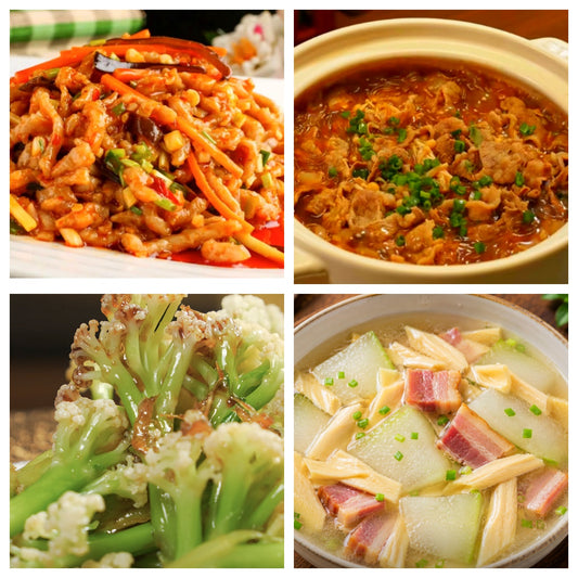 06月03日 周三麻辣鲜香：🌶️鱼香肉丝、沙茶肥牛煲、花菜拌虾皮、咸肉冬瓜扁尖汤