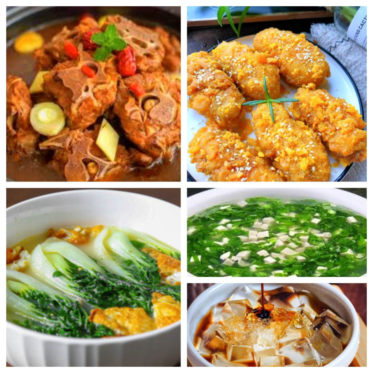07月28日 周二经典回归：咸蛋黄鸡翅、酱香牛背骨、上汤奶白菜、荠菜豆腐羹（赠品：冰粉）