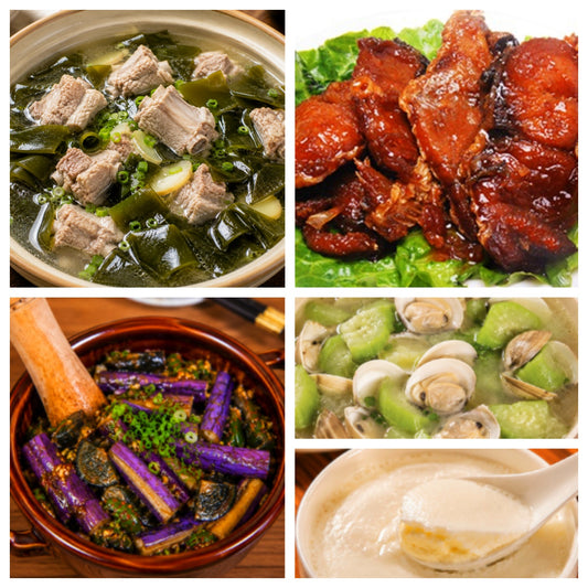 08月07日 周五麻辣鲜香：🌶️辣子鸡翅、油豆腐红烧肉、雷椒皮蛋茄子、白蚬子丝瓜汤（赠品：双皮奶）