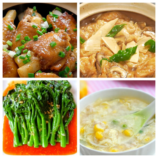 01月09日 周五家乡菜：沙茶鸡翅年糕煲、冬笋菌菇油面筋、蚝油油菜、玉米鸡茸羹
