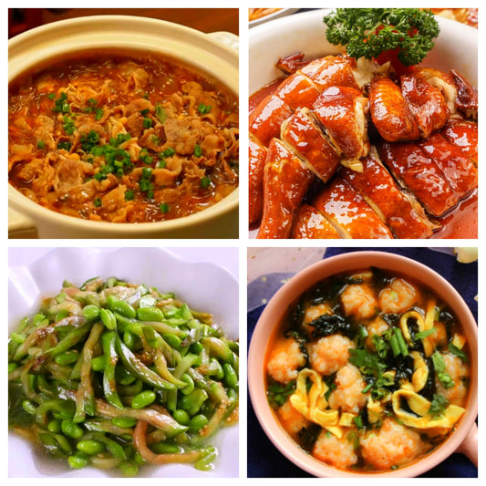 05月22日 周五家乡菜：沙茶豆腐肥牛煲、豉油鸡、毛豆炒茄子、紫菜虾滑汤