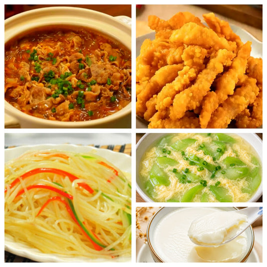 07月20日 周一经典回归：沙茶金针菇肥牛煲、小酥肉、螺丝椒炒土豆丝、丝瓜蛋花汤（赠品：双皮奶）