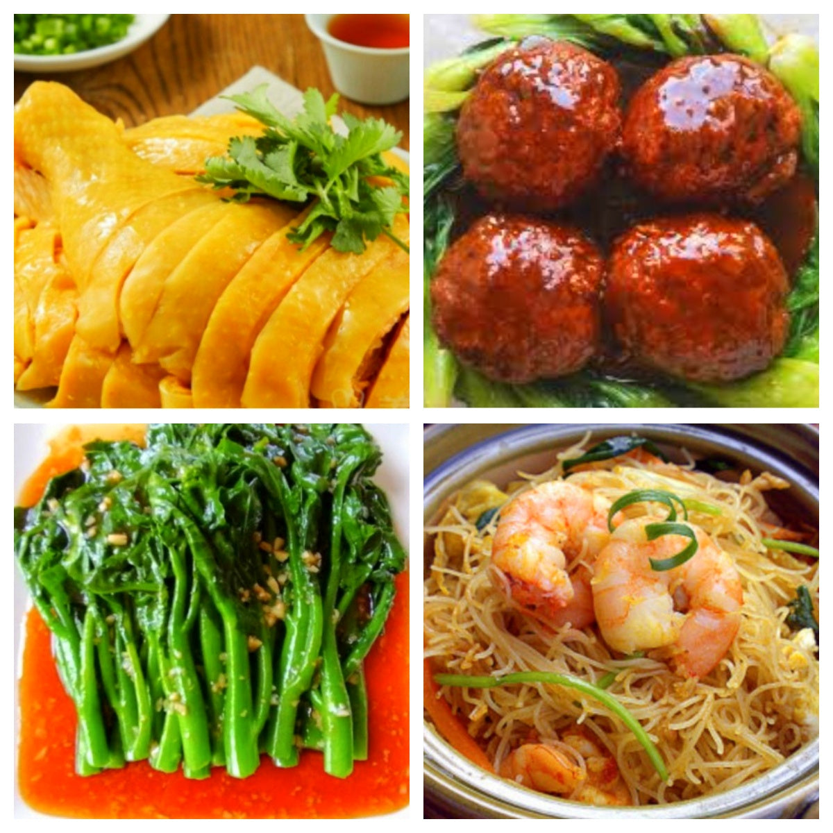 03月31日 周二经典回归：上海三黄鸡（含蘸料）、红烧狮子头、蚝油油菜、海鲜炒米粉